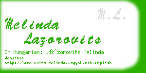 melinda lazorovits business card